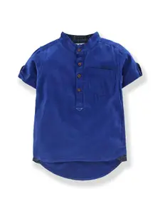 TONYBOY Boys Blue Solid Premium Casual Shirt