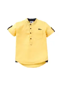 TONYBOY Boys Yellow Premium Pure Cotton Casual Shirt