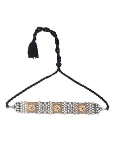 CURIO COTTAGE Gold-Toned Silver-Plated Oxidised Choker Necklace