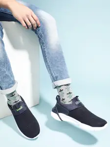 Liberty Men Navy Blue & White Mesh Running Non-Marking Shoes