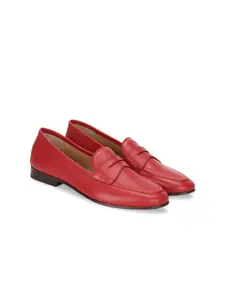 Polo Ralph Lauren Women Red Leather Loafers