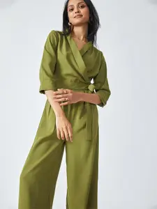 The Label Life Women Green Blazer Jumpsuit