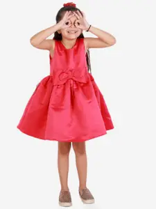 KidsDew Maroon Solid Fit & Flare Dress