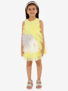 KidsDew Yellow & White Ruffle A-Line Dress