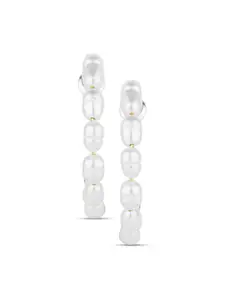 Accessorize London Gold Plated Fresh Water Pearl Half Hoop Earrings