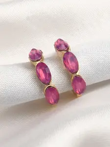 Accessorize London Pink Bubble Stone Huggie Hoop Earring