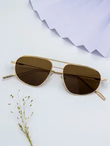 Bellofox Women Brown Lens & Gold-Toned Other Sunglasses