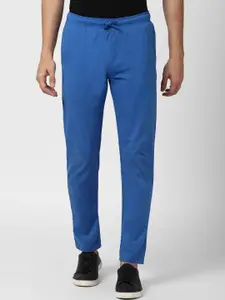 Peter England Men Blue Solid Track Pants