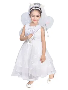 ahhaaaa White Embellished Net Maxi Dress