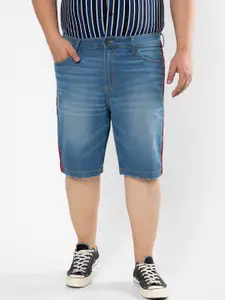 Instafab Plus Plus Size Men Blue Washed Outdoor Denim Shorts