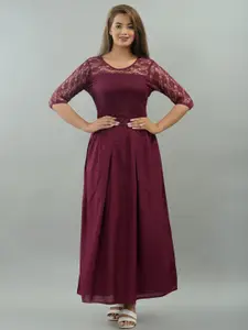 IQRAAR Purple Maxi Dress