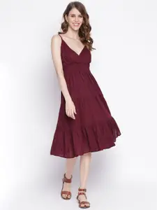 IQRAAR Purple Midi Dress