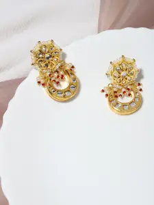 Ruby Raang Gold-Toned Contemporary Studs Earrings