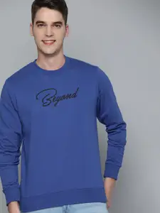 HERE&NOW Men Navy Blue Printed Sweatshirt