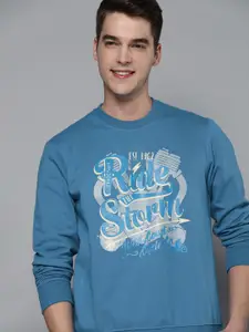 HERE&NOW Men Blue Printed Sweatshirt