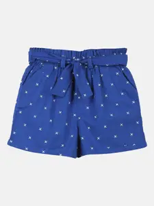 Beebay Girls Blue Printed Shorts