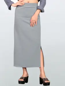 Wuxi Women Grey Solid Saree Shapewear