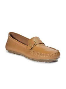 Liberty Women Tan Loafer Casual Shoes