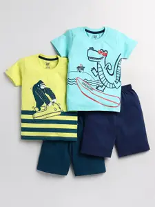 Toonyport Boys Multicoloured Printed T-shirt with Shorts