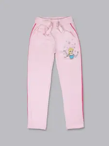 Kids Ville Girls Pink Frozen Printed Cotton Lounge Pants