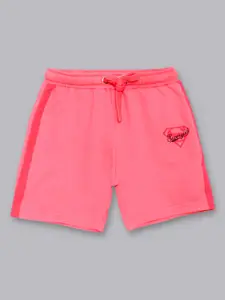 Kids Ville Girls Pink Supergirl Shorts