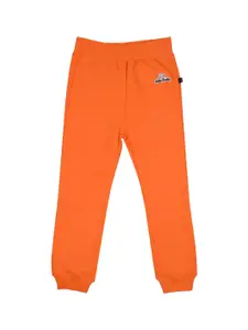 Little County Boys Orange Solid Cotton  Track Pants