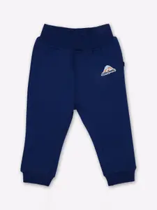 Little County Boys Navy Blue Solid Cotton Track Pants