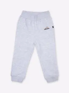 Little County Boys White Solid Pure Cotton Joggers