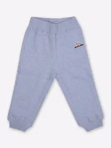 Little County Boys Blue Solid Cotton  Track Pants