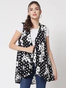 The Dry State Women Black & White Printed Shrug