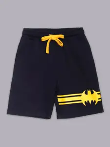Kids Ville Boys Navy Blue Printed Batman Shorts