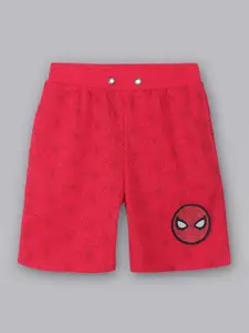 Kids Ville Boys Red Printed Spider-Man Shorts