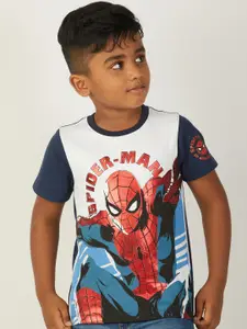 Zalio Boys Blue Spiderman Printed T-shirt