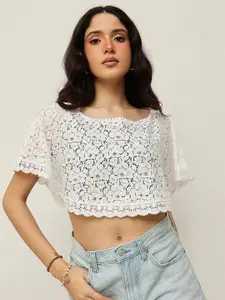 Espresso Women Off White Waterfall Shrug