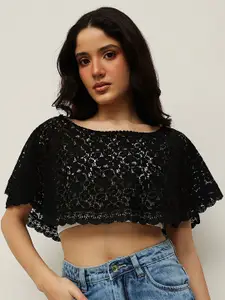 Espresso Women Black Waterfall Shrug