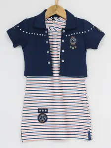 Peppermint Blue Striped Satin A-Line Dress