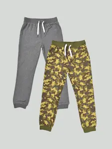 Zalio Boys Pack Of 2 Printed Pure Cotton Joggers