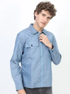 HIGHLANDER Men Blue Slim Fit Printed Casual Shirt