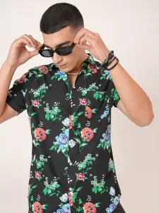 HIGHLANDER Men Black Slim Fit Casual Shirt