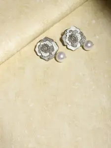 RITU SINGH White Contemporary Drop Earrings