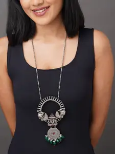 Binnis Wardrobe Silver-Toned & Pink Brass Silver-Plated Necklace