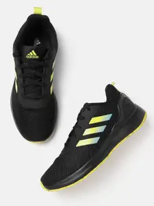ADIDAS Men Black Solid Woven Design Val Run Running Shoes