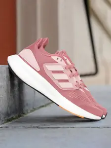 ADIDAS Women Dusty Pink Woven Design Pureboost 22 Running Shoes