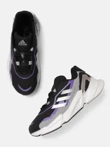 ADIDAS Women Black & Silver-Toned Woven Design X9000L4 Running Shoes