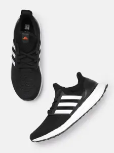 ADIDAS Men Black & White Woven Design Ultraboost 5.0 DNA Running Shoes