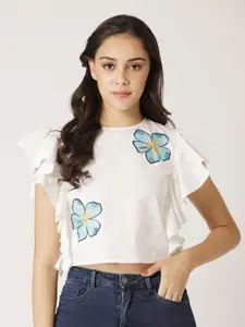 DIVA WALK EXCLUSIVE Off White Floral Top
