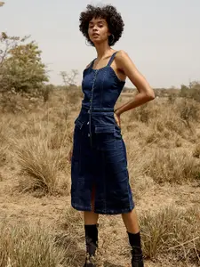 StyleStone Blue Denim Sheath Dress