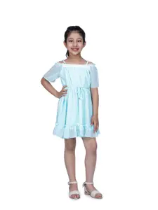 Peppermint Blue Chiffon A-Line Dress