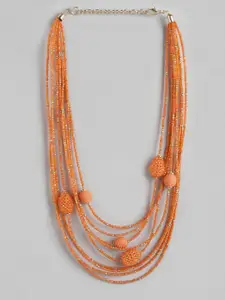 RICHEERA Orange Multi-Stranded Necklace