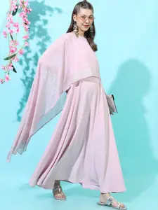 Vishudh Women Pretty Pink Solid Dress